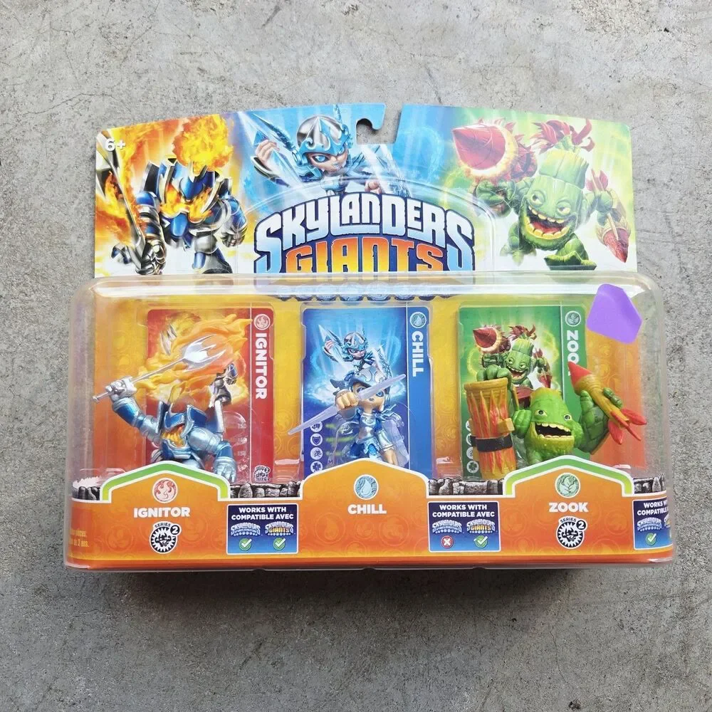 Activision Skylanders Giants Ignitor Chill Granite Zook 3-Pack Action Figure New